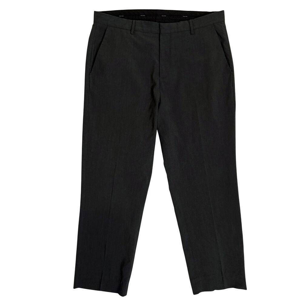 Calvin Klein Tailored Dress Pants Slim Straight Inseam 29 Waist 34 Charcoal
